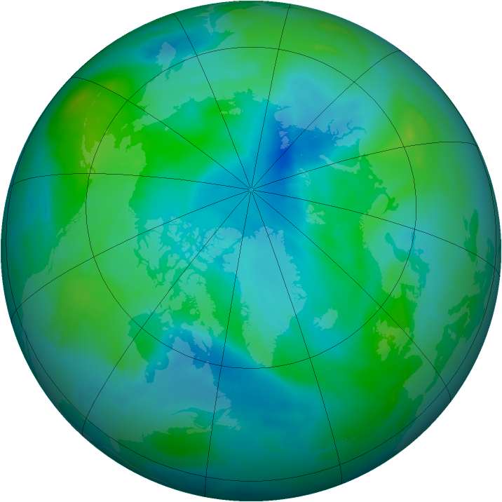 Arctic ozone map for 03 September 2008
